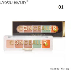 Premium Quality 5 IN ONE Base Concealer Palette Shade Concealer (Multicolour - 01)