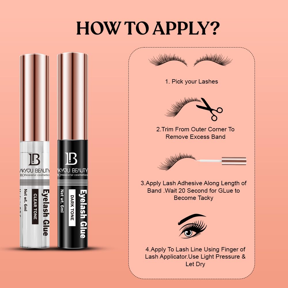 Waterproof Eyelash Glue Clear Tone